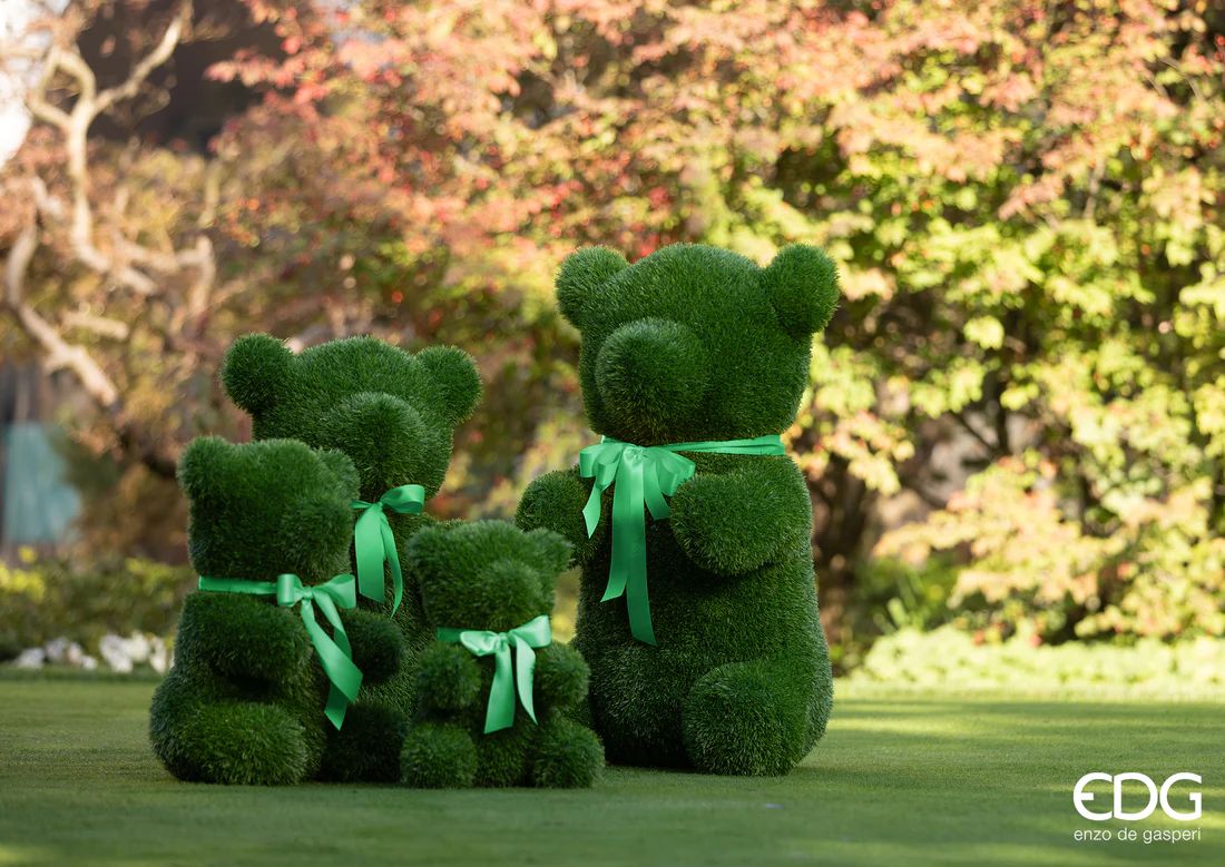 EDG Enzo De Gasperi Decoro Erba Orso H 80 Cm L 48 Cm L 58 Cm Green Verde