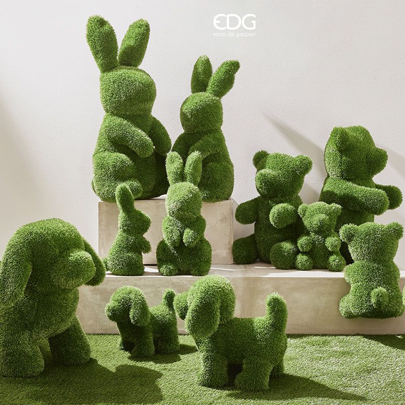 EDG Enzo De Gasperi Decoro Erba Orso H 80 Cm L 48 Cm L 58 Cm Green Verde
