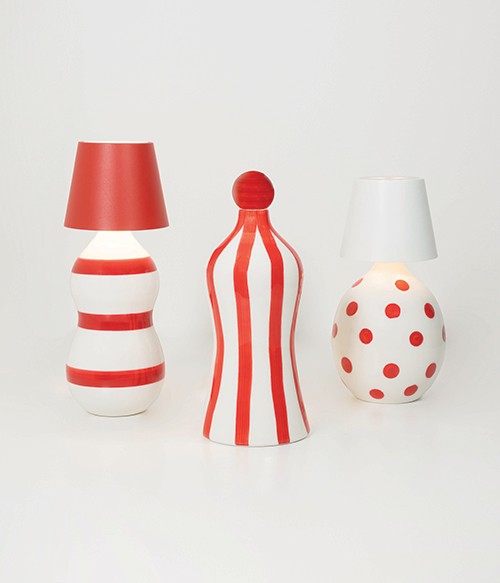 Saffron Poldina Stopper Lamp H 111 Mm D 111 Mm Red