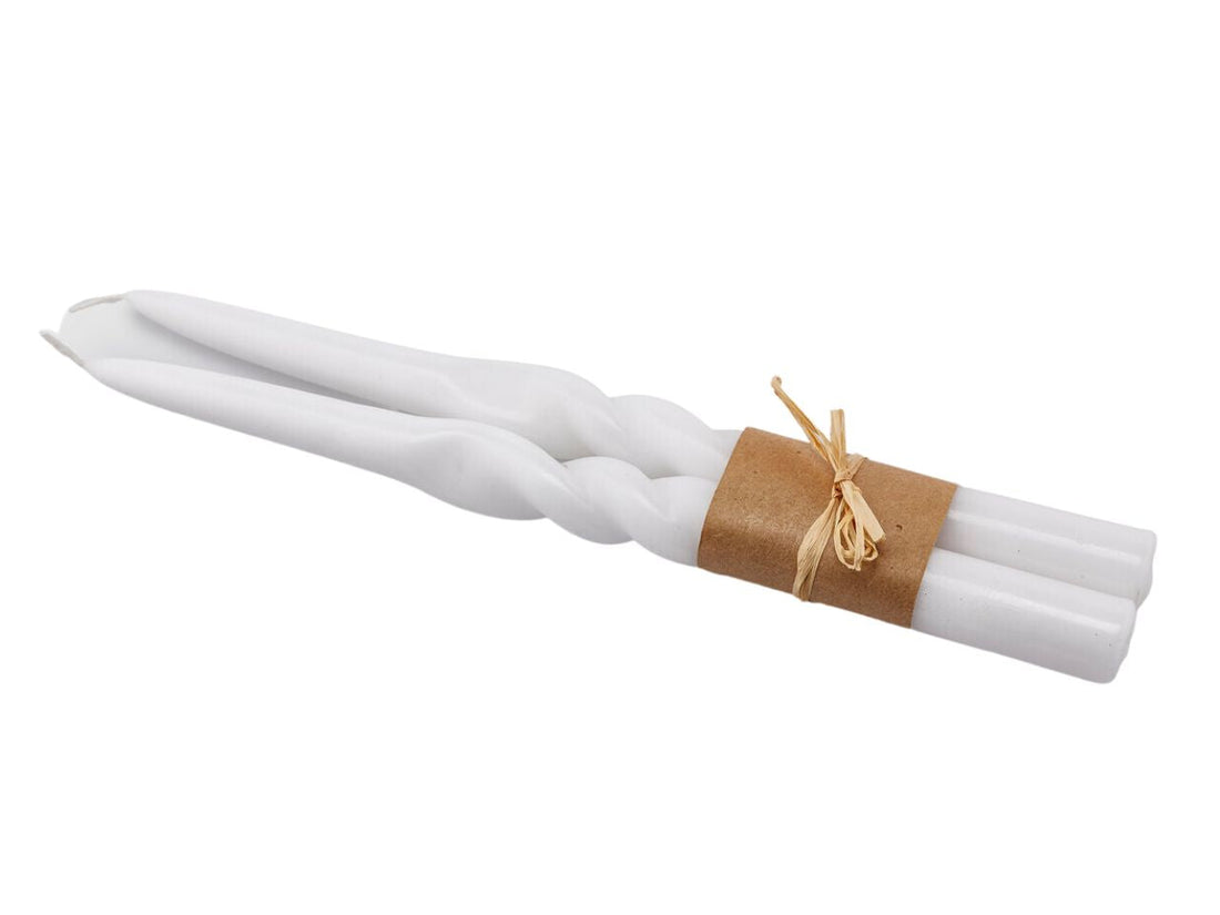EDG Enzo De Gasperi Set 2 Candele Swirl H30 cm Bianche – Candele Decorative