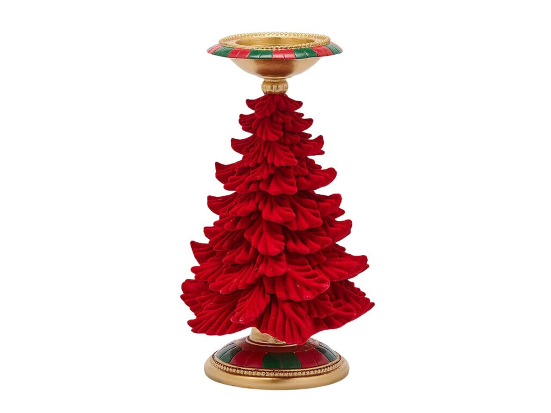 EDG Enzo De Gasperi Portacandela Pino Natalizio H36 cm Verde Rosso – Decorazione di Natale