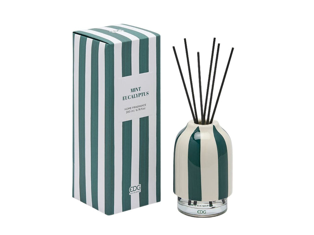 EDG Enzo De Gasperi Profumatore Bottiglia Righe Mint Eucalyptus 200 ml – Profumatore Ambiente
