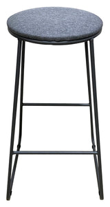 Dimo Sgabello Colby Seduta Rotonda in Tessuto Grigio Gambe Grigie