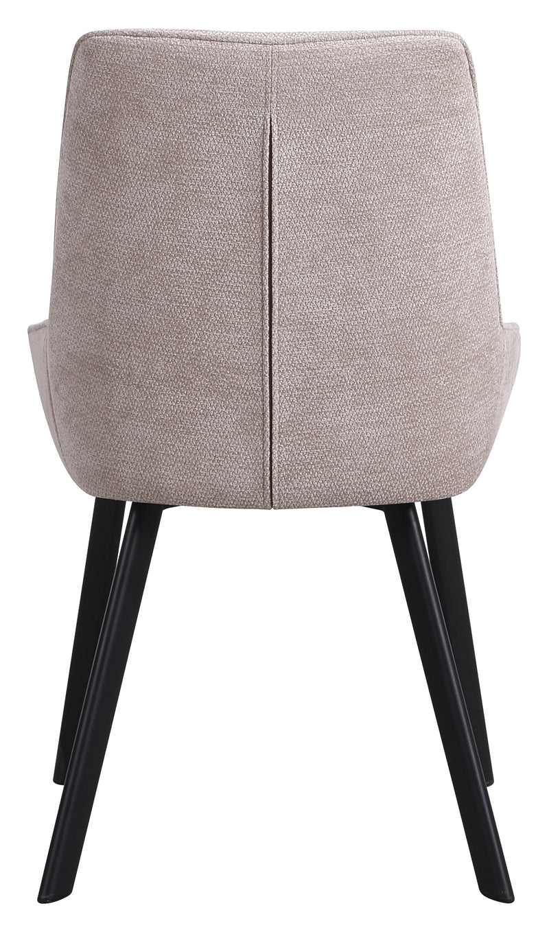 Dimo Sedia Kim in Tessuto Beige con Gambe in Metallo Nero 57 x 52 x 87 cm – Sedia Moderna da Pranzo e Soggiorno