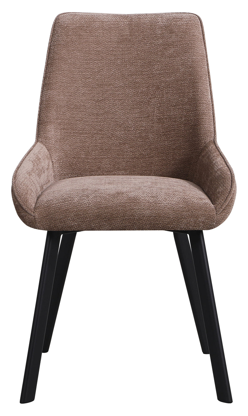 DI.MO Sedia Kim in Tessuto Tortora con Gambe in Metallo Nero 57 x 52 x 87 cm – Sedia Moderna da Pranzo e Soggiorno