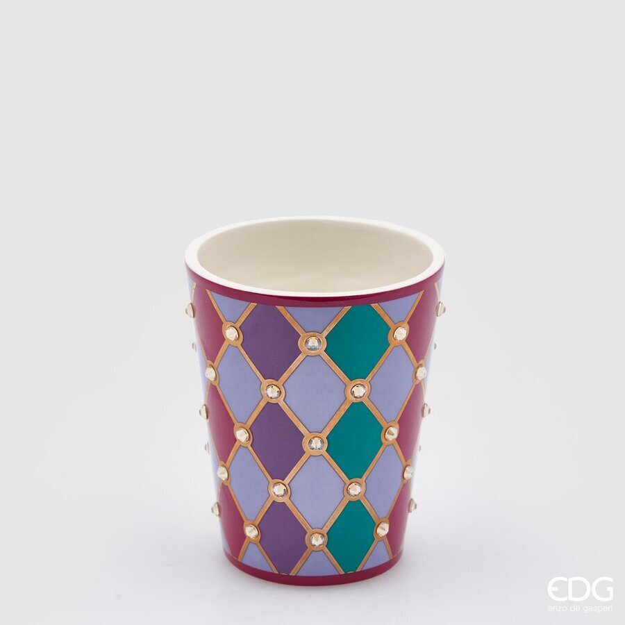 EDG Enzo De Gasperi Vaso Rombi Svasato H13 D10,5 C3 Multicolor