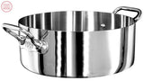 AGNELLI Casseruola Bassa Aluinox 3Ply Inox Lucida 20x8 Cm 2 Manici