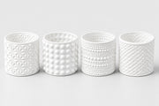 ARPIMEX Vasetti Vetro Portacandele D 7 Cm H 6,8 Cm Bianco Mix 4 Pz