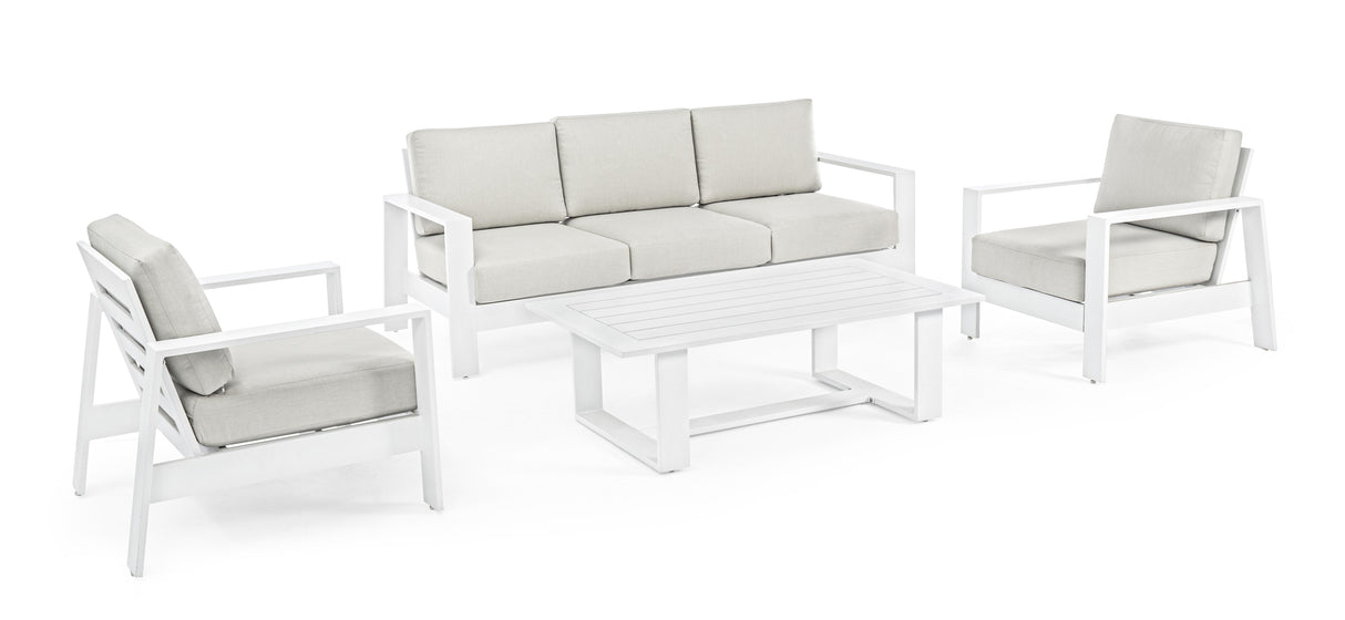 Set 4 White Baltic Living Room