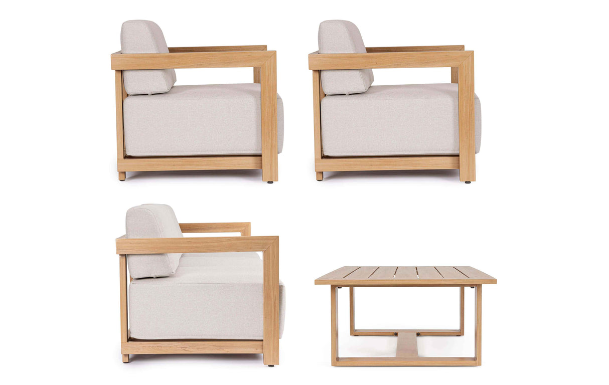 Bizzotto Set 4 Theseus Natural Living Room