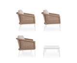 Bizzotto Set Salotto Oceana 4 Elementi Vapor Bianco