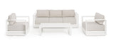 Bizzotto Set Salotto Moses 4 Elementi Vapor Bianco