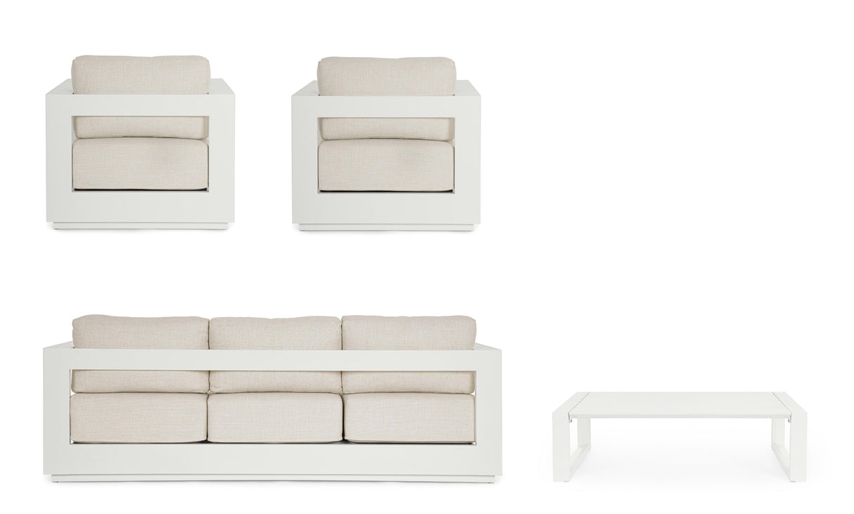 Bizzotto Set Salotto Moses 4 Elementi Vapor Bianco