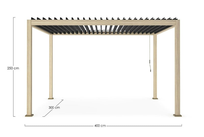 bizzotto bizzotto pergola ocean 3 x 4 mt natural antracite ean 8051836480049