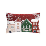 Bizzotto Cuscino Natalizio Snowlyn Paesaggio Rosso 30x50 cm – Cuscino Decorativo di Natale con Fodera e Imbottitura in Poliestere