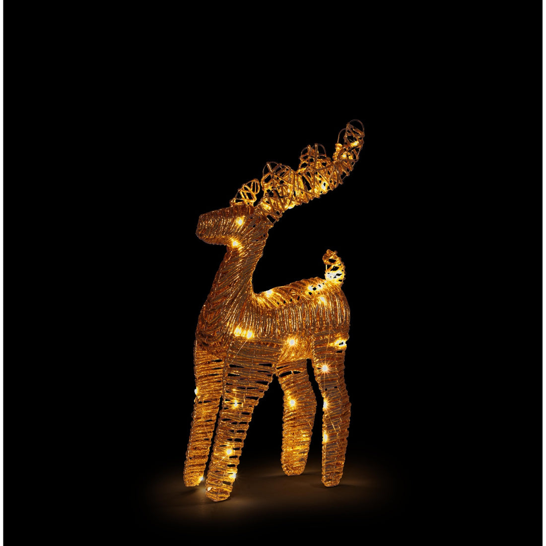 Bizzotto Renna Natalizia Penny Oro 50 MicroLED Luce Calda IP20 27x13xH50 cm – Decorazione Luminosa