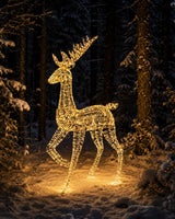 Bizzotto Renna Natalizia Ellary Oro con 1800 Micro LED Classic 90x27x180 cm Decorazione Luminosa