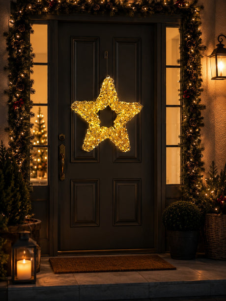 Bizzotto Stella Natalizia Zoe Oro con 500 Micro LED IP20 Classic 50x8x50 cm Decorazione Luminosa