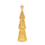 Bizzotto Pino Natalizio Zoe Oro con 500 Micro LED Classic Ø27x100 cm Decorazione Luminosa