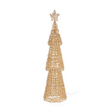 Bizzotto Pino Natalizio Zoe Oro con 500 Micro LED Classic Ø27x100 cm Decorazione Luminosa