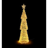Bizzotto Pino Natalizio Zoe Oro con 500 Micro LED Classic Ø27x100 cm Decorazione Luminosa