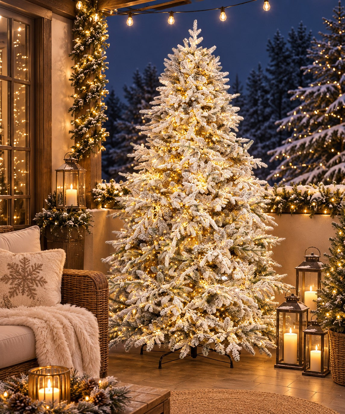 Bizzotto Albero di Natale Ritter Innevato H 180 cm con 2609 Rami e 4400 LED