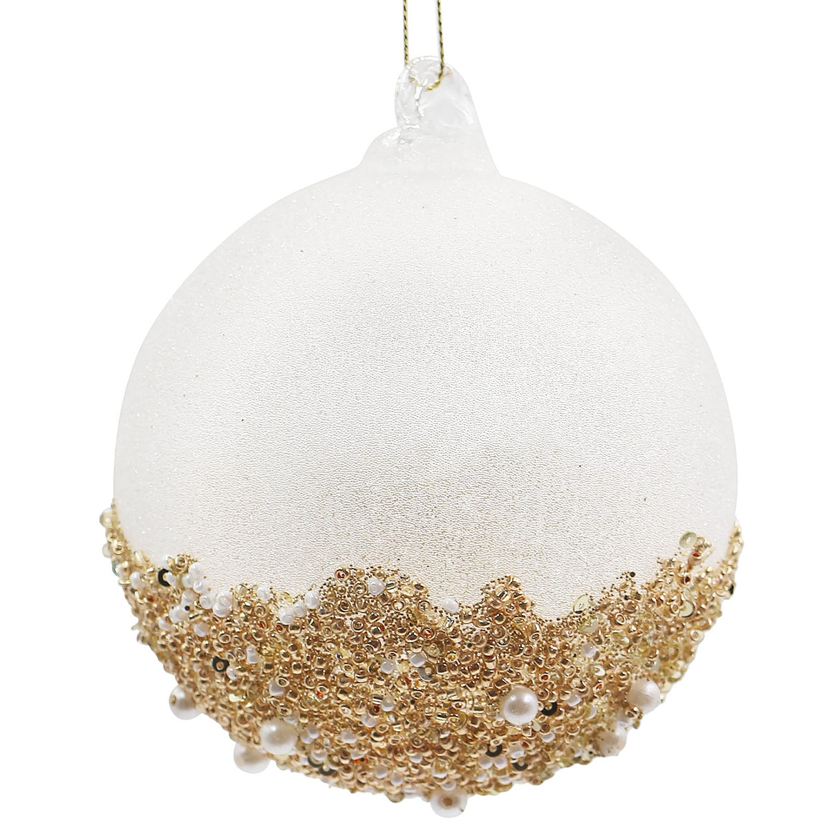 Bizzotto Sfera di Vetro Natale Brill Bianco d 10 cm Decorazione per Albero di Natale