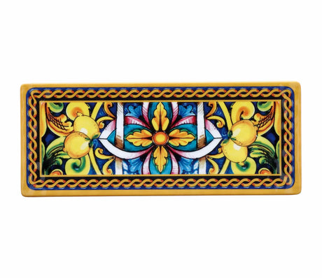 regalo italiano regalo italiano vassoio rettangolare melamina lemon 27 x 11 cm h 2 cm giallo ean 8057586002289