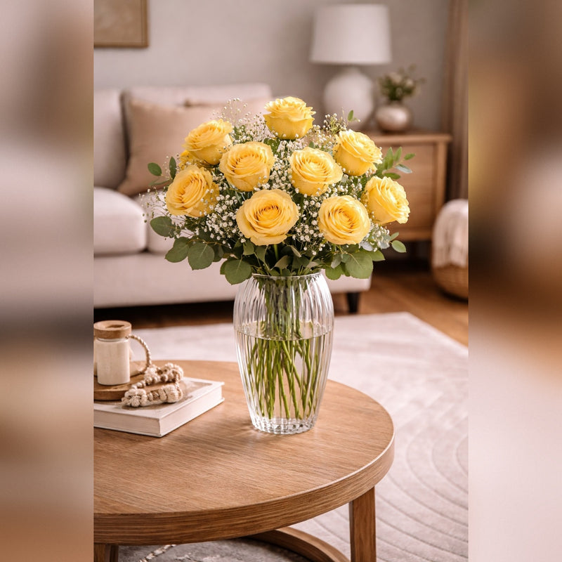 Ad Trend Vaso in Vetro Nellie D 15 Cm  H 37 Cm – Vaso Decorativo Alto in Vetro per Fiori e Arredo Casa