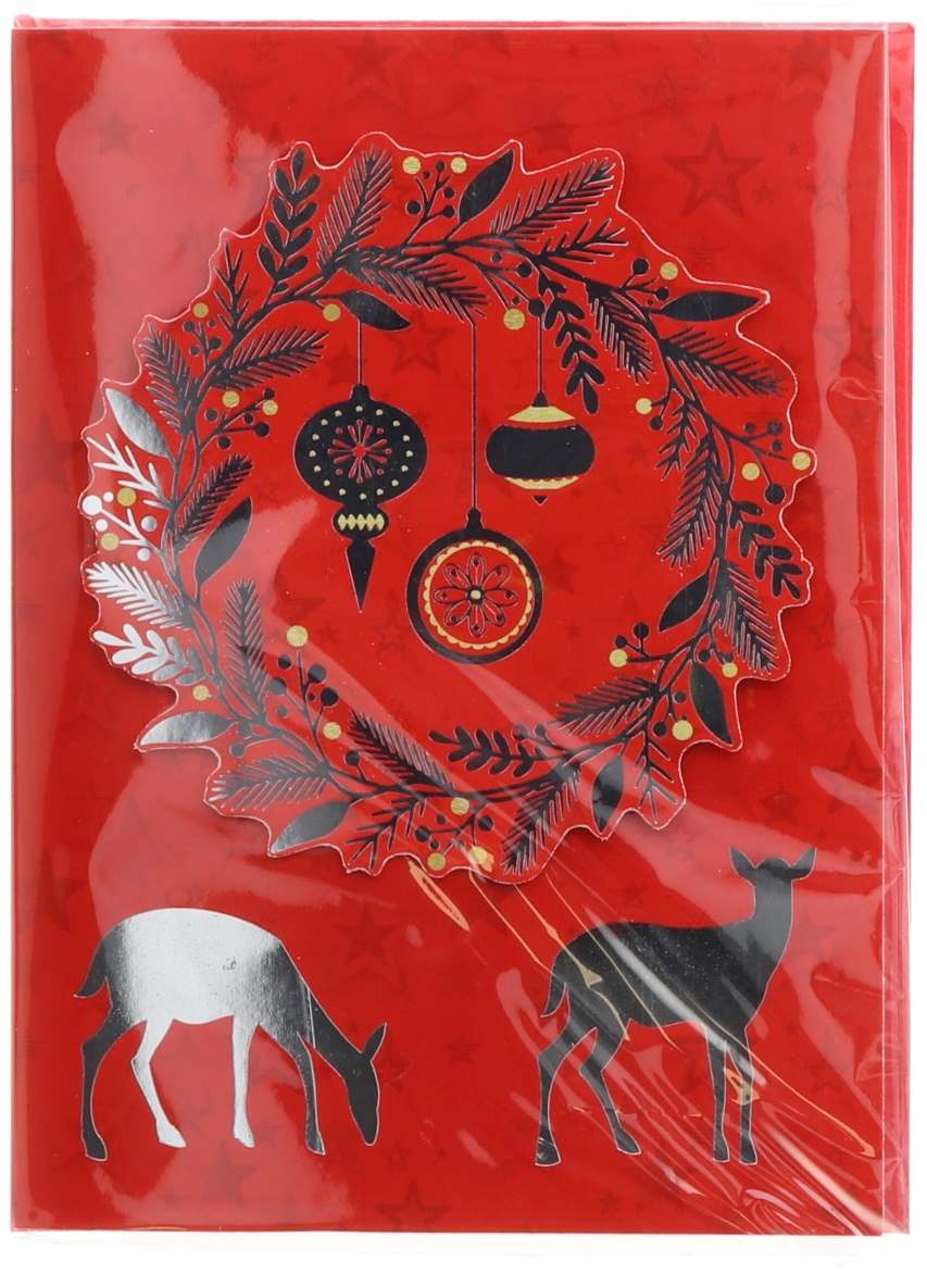 Italian Gift Christmas Greeting Card Mus with Envelope 15 x 20 Cm Assorted 1 Pcs