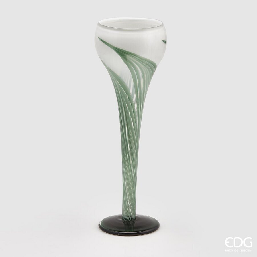 edg enzo de gasperi edg enzo de gasperi vaso tulipano a calice h 45 cm d 13 cm scatola regalo white green ean 8059824048431