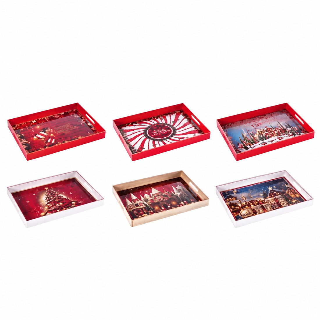 Ad Trend Vassoio Rettangolare Natalizio in Plastica Assortito 40x30 cm 1 Pz – Accessorio Decorativo per la Tavola di Natale