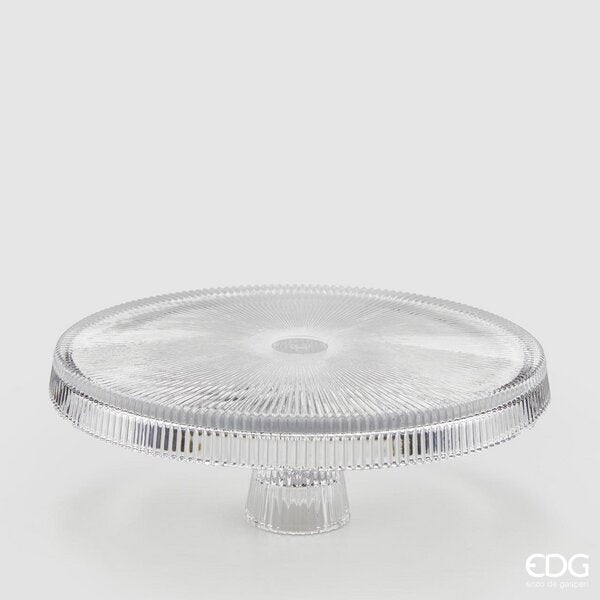 EDG Enzo De Gasperi Alzata con Bordo Cappett. H 10,5 Cm D 30 Cm Trasparente