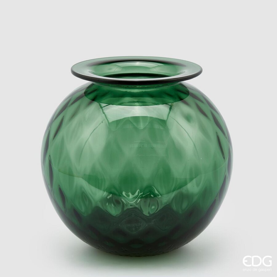 edg enzo de gasperi edg enzo de gasperi vaso opium vetro h 24 cm d 25 cm dark green ean 8059824242877