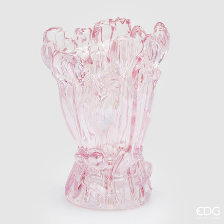 edg enzo de gasperi edg enzo de gasperi vaso tulipano h 30 cm d 22 cm vetro scatola bianca pink ean 8059824458520