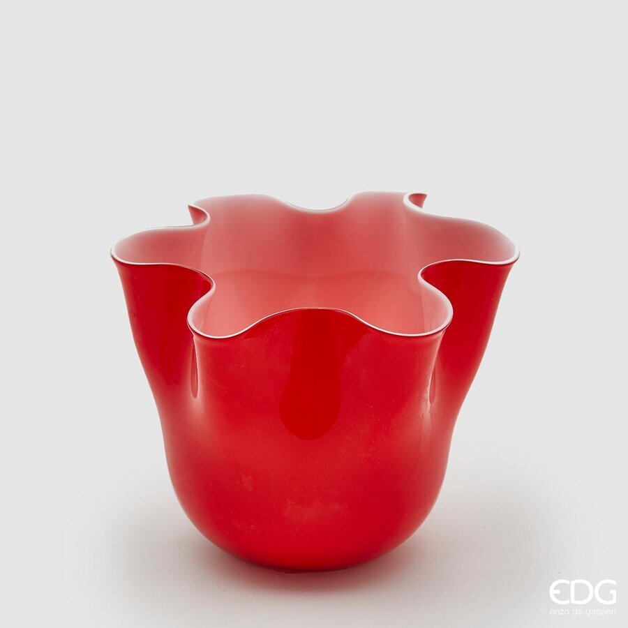 edg enzo de gasperi edg enzo de gasperi vaso drappo vetro h 18 cm d 21 cm red ean 8054184403548