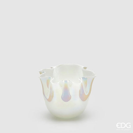 edg enzo de gasperi edg enzo de gasperi vaso drappo vetro h 14 cm d 17 cm white ean 8054184403586