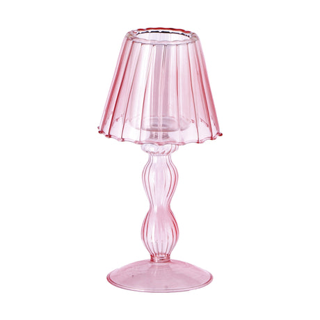 regalo italiano regalo italiano lampada porta tealight d 9 cm h 19 cm vetro rosa giallo verde blu 1 pz ean 8057586098909