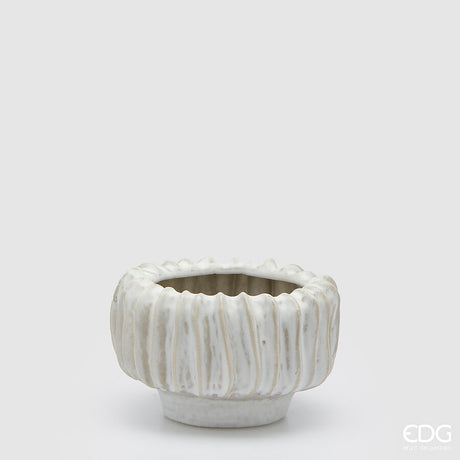 edg enzo de gasperi edg enzo de gasperi vaso chakra righe h 12 cm d 20 cm waterproof ivory ean 8059824360816