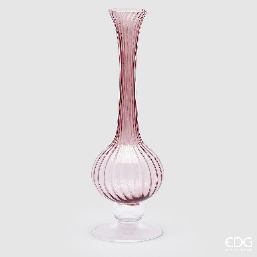edg enzo de gasperi edg enzo de gasperi vaso collolungo righe h 55 cm d 18 cm antique pink ean 8059824369789