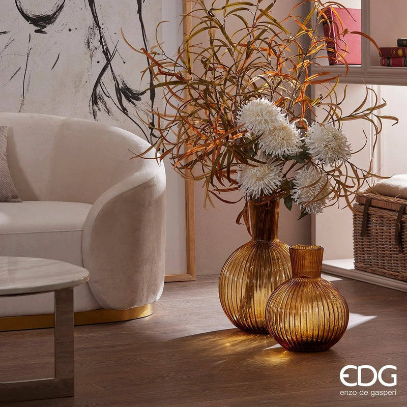 EDG Enzo De Gasperi Vaso Ampolla H 35 Cm D 29 Cm Ambra