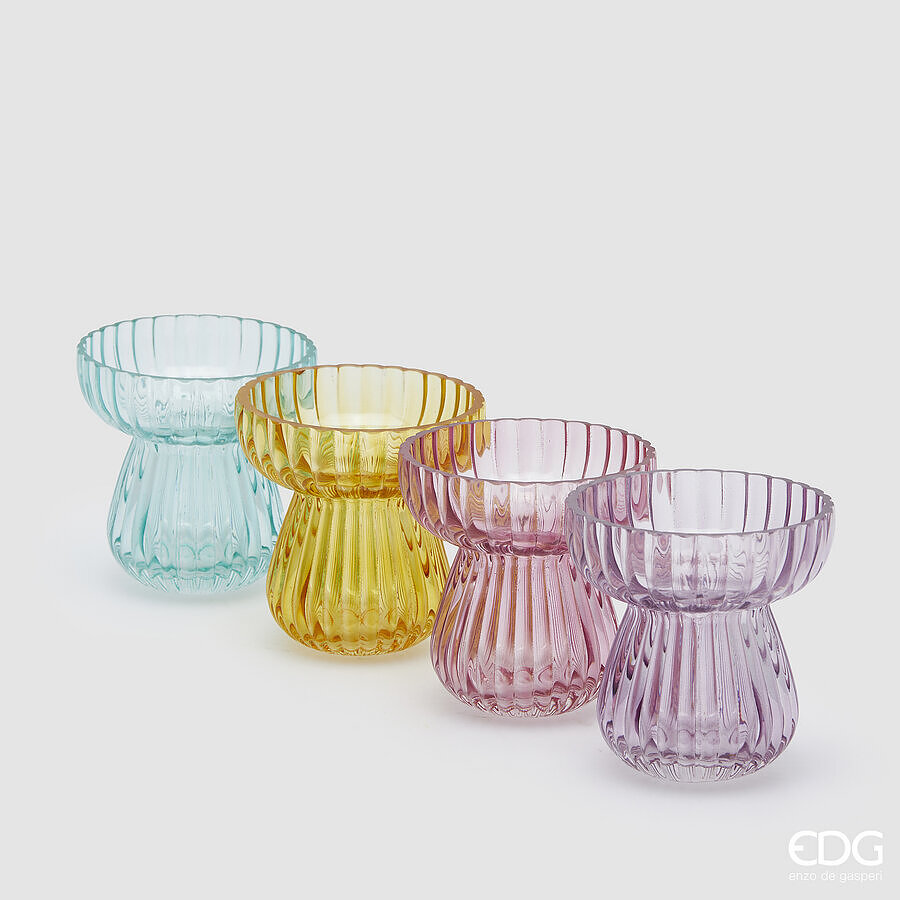 edg enzo de gasperi vaso righe biforma h 11 cm d 11 cm 4 ass multicolor 1 pz ean 8059824431080