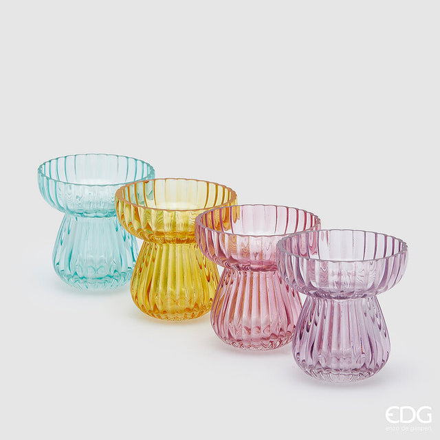 edg enzo de gasperi vaso righe biforma h 11 cm d 11 cm 4 ass multicolor 1 pz ean 8059824431080