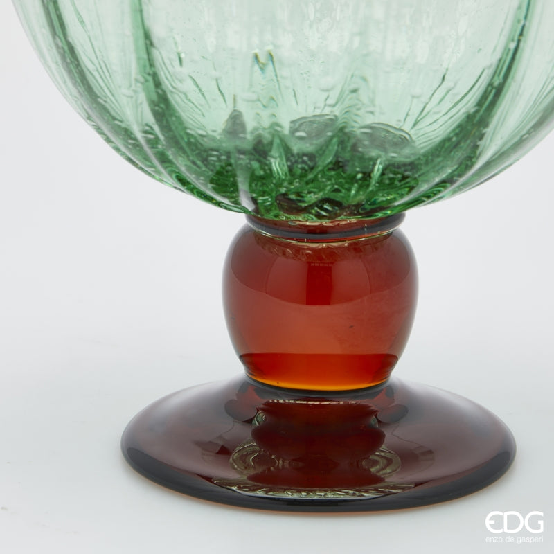 EDG Enzo De Gasperi Vaso Corinto Sfera H 42 Cm L 31 Cm L 25 Cm Vetro Green