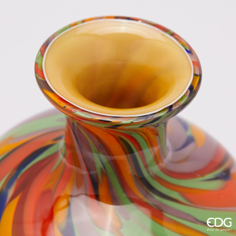 edg enzo de gasperi edg enzo de gasperi vaso macula bottiglia h 27 cm d 18 cm vetro orange mix ean 8059824485137
