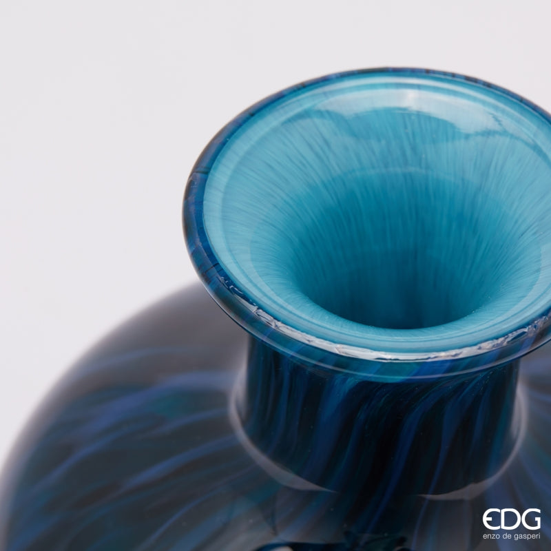 edg enzo de gasperi edg enzo de gasperi vaso macula bottiglia h 27 cm d 18 cm vetro blue ean 8059824485151