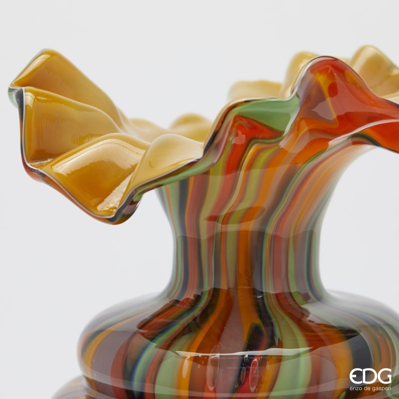 edg enzo de gasperi edg enzo de gasperi vaso macula bottiglia h 31 cm d 19 cm vetro orange mix ean 8059824456700
