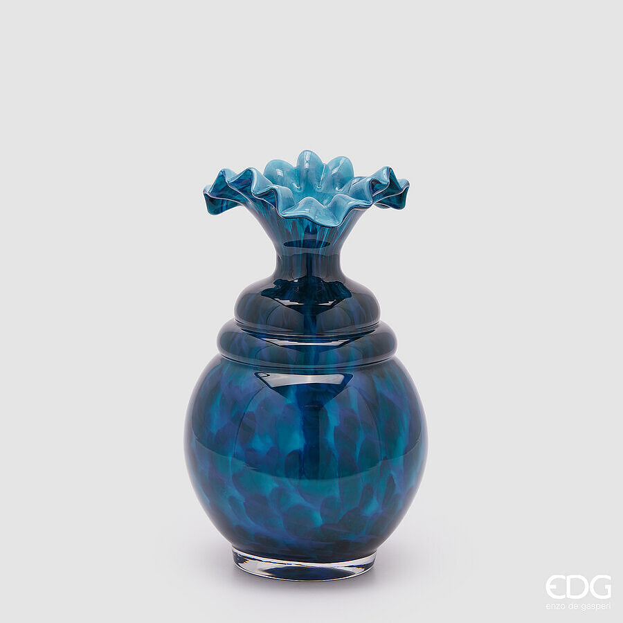 edg enzo de gasperi edg enzo de gasperi vaso macula bottiglia h 31 cm d 19 cm vetro blue ean 8059824485274