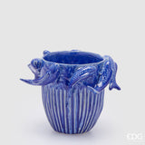 Vase EDG Enzo De Gasperi Coupe à Rayures avec Pied H 15 Cm P 10 Cm Azu – L'Arcolaio Vase EDG Enzo De Gasperi Coupe à Rayures avec Pied H 15 Cm P 10 Cm Azu – L'Arcolaio