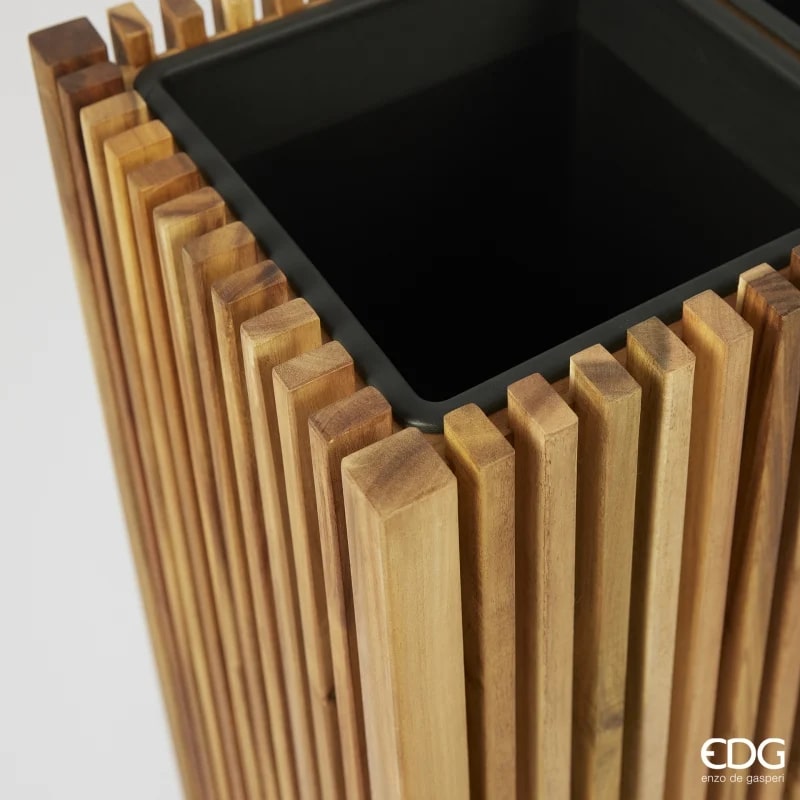 edg enzo de gasperi edg enzo de gasperi vaso listelli rettangolare legno di acacia brown h 50 x 86 x 33 cm ean 8059824484680